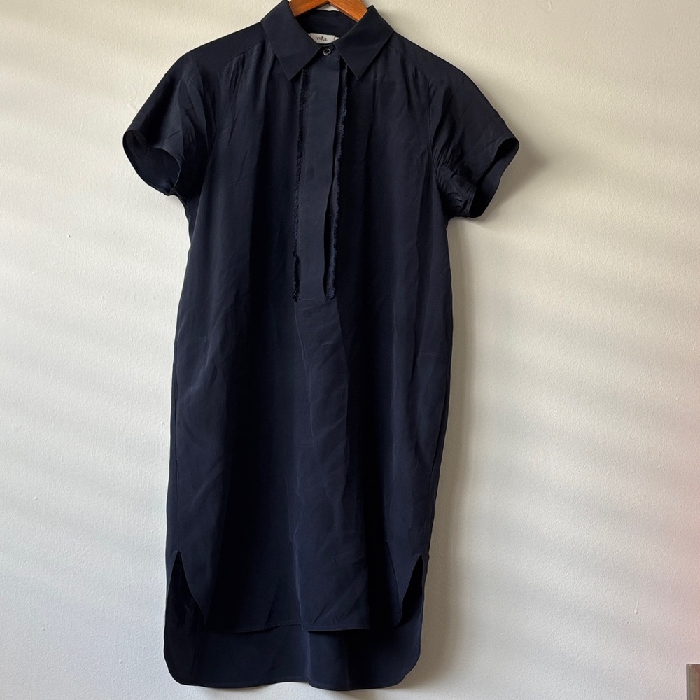 Vince 100% Silk Short Sleeve Button Down Dress, size XXS